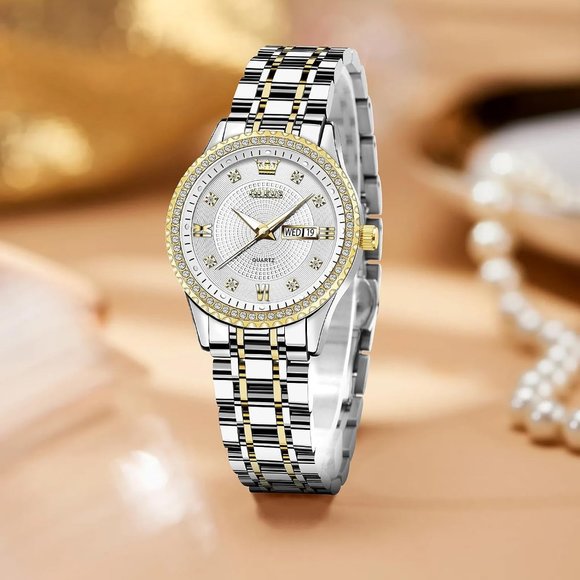 OLEVS Women Silver Gold Small Face Analog Quartz Casual Waterproof Watches main image 7